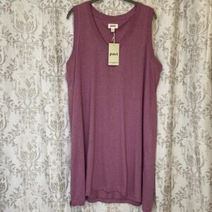 PACT Womens Organic Cotton Softspun A-line Sleeveless Tank Dress knee length XL